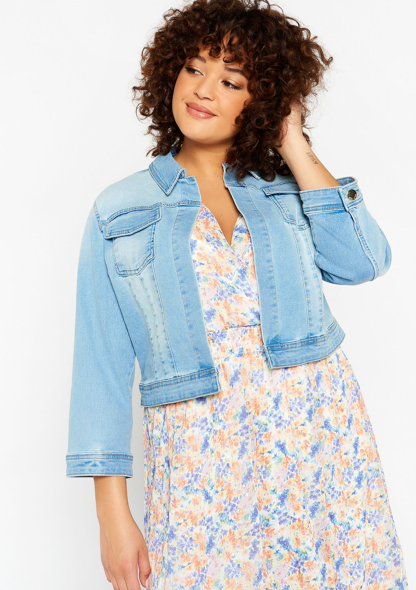 Jeans jacket, Jeans jacket - BLUE BLEACHED - 09100676_0502