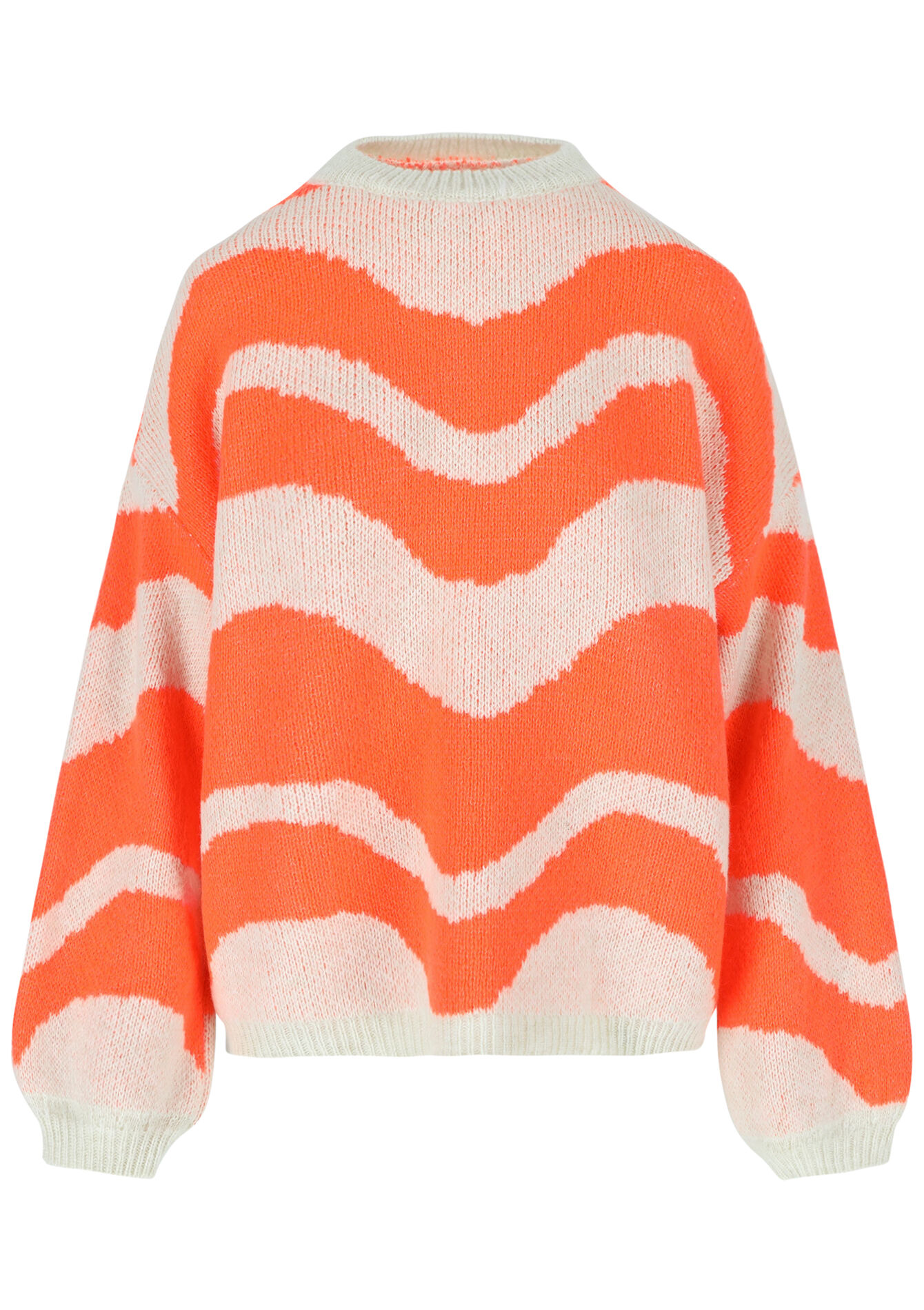 Pull à motif ondulé, Pull à motif ondulé - ORANGE BRIGHT - 04006730_1255