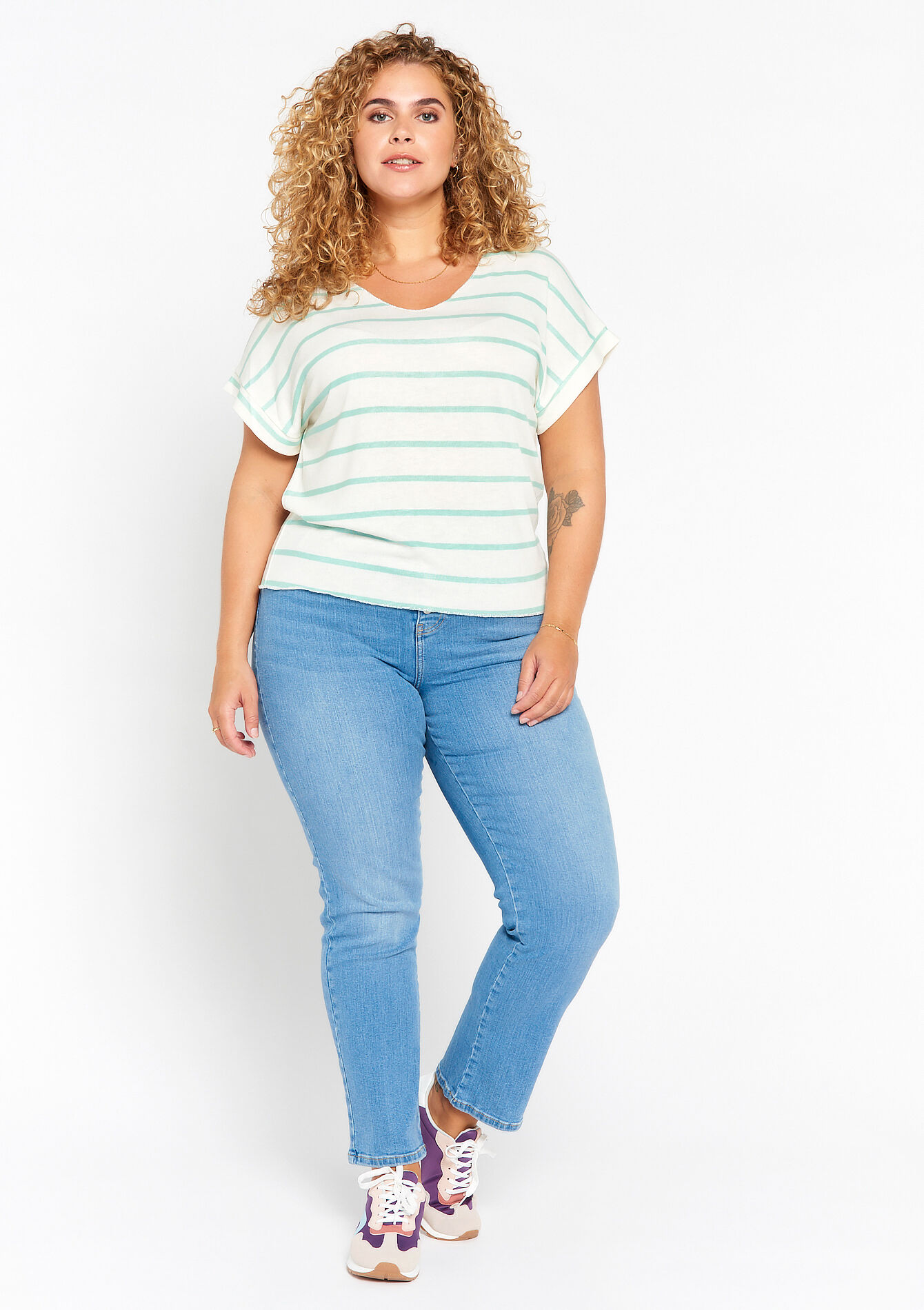 T-shirt à rayures - MINT GREEN - 02301455_1723