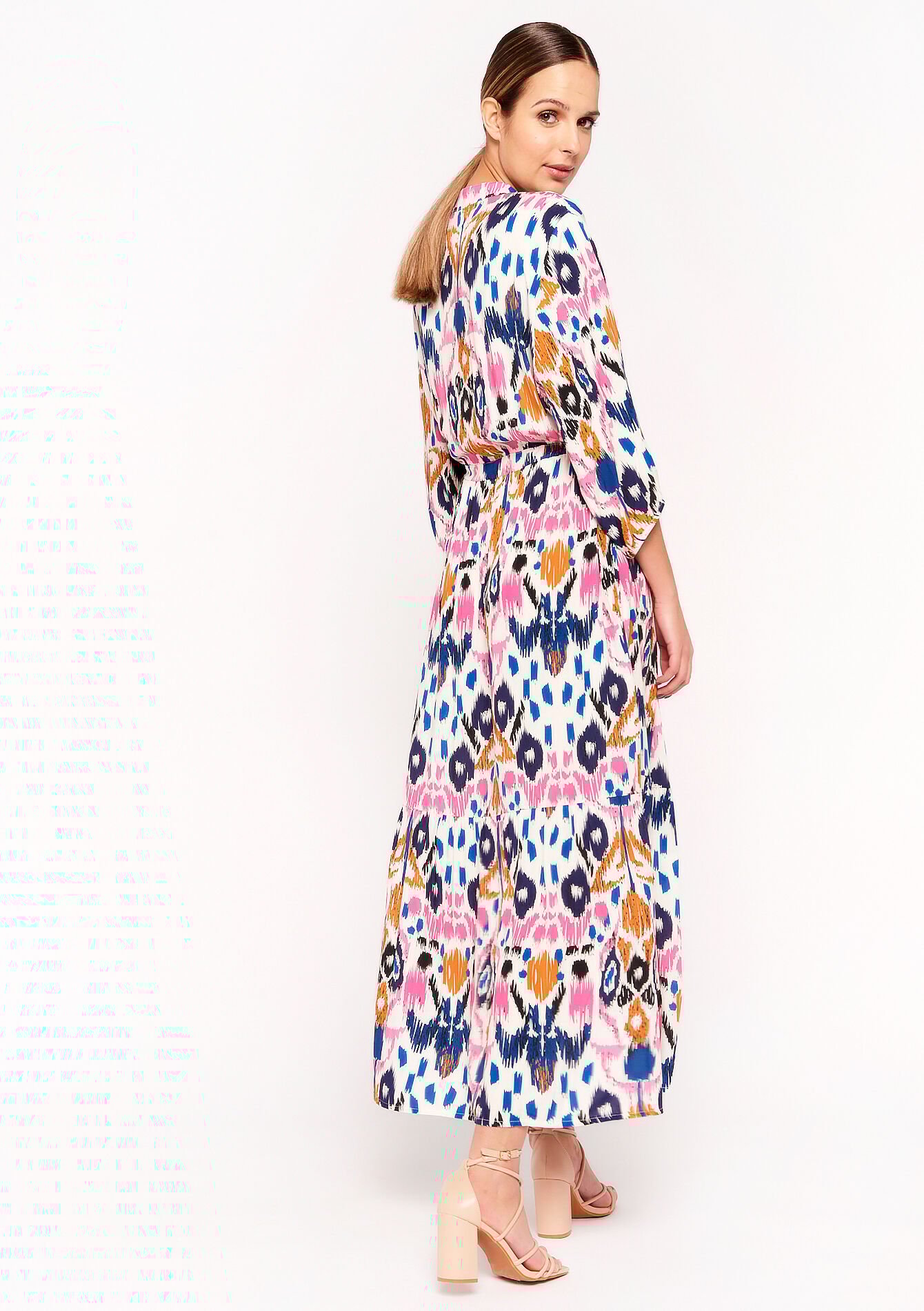 Maxi-jurk met ikatprint, Maxi-jurk met ikatprint - NAVY BASIC - 08601925_2723