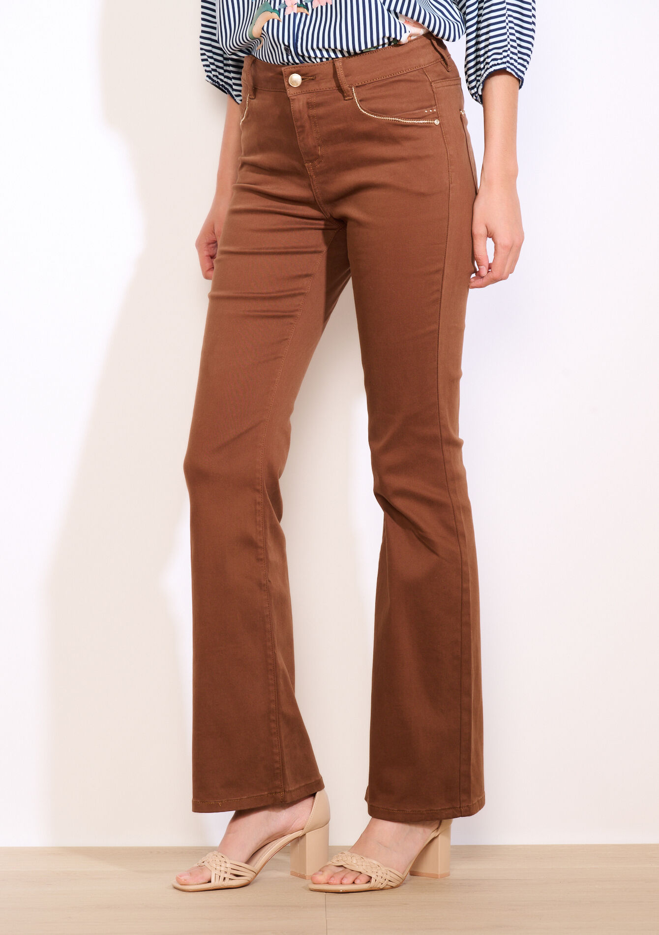 Elegante flared broek, Elegante flared broek - CARAMEL - 06004598_1953