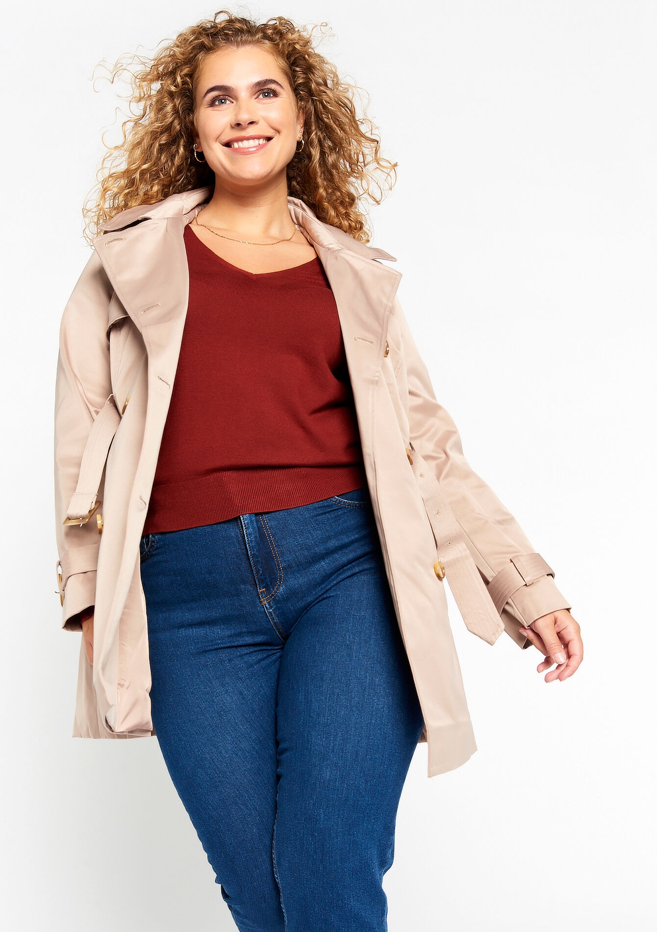 Trench-coat court à capuche - BEIGE SAND - 23000614_1940