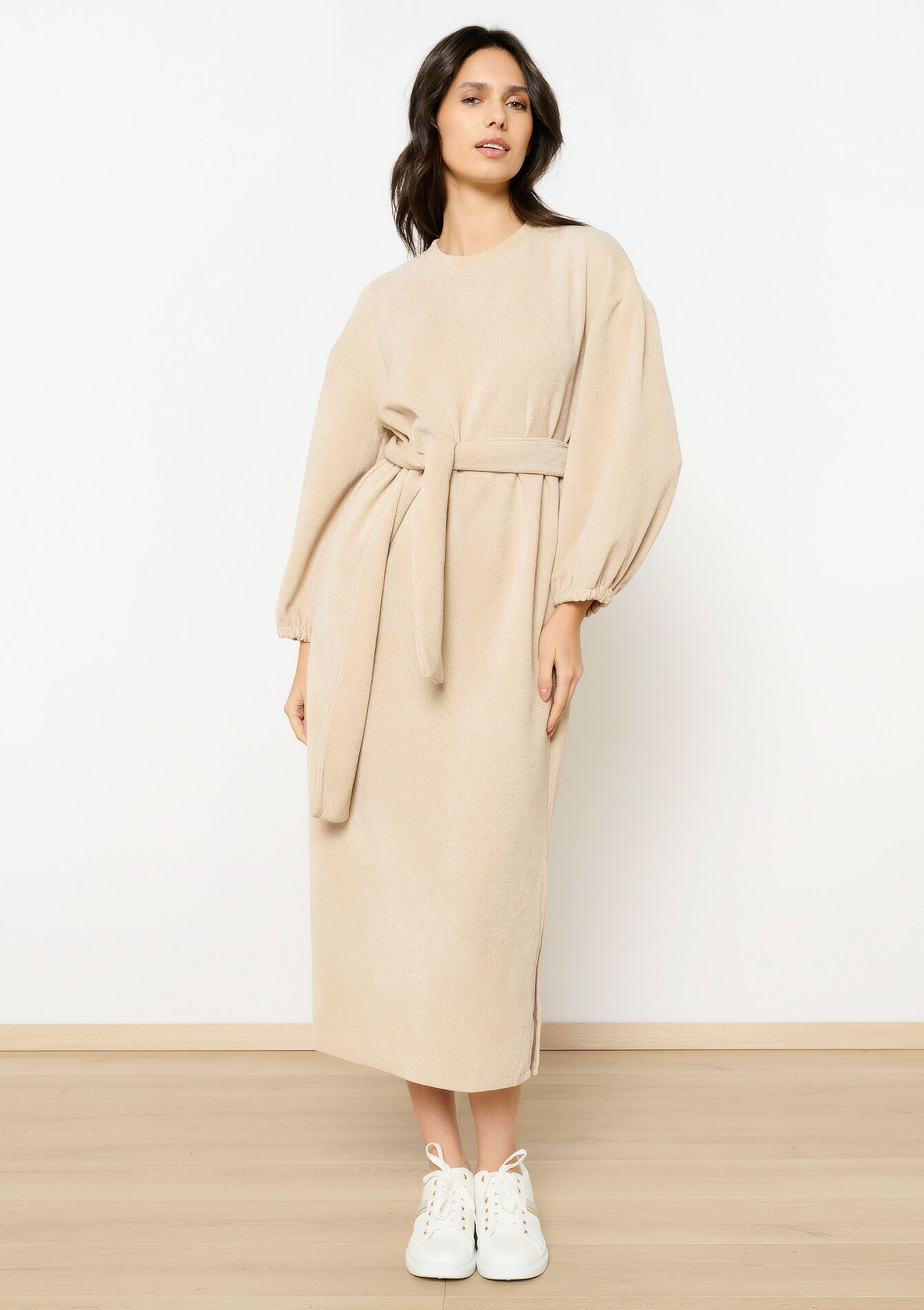 Fluwelen sweaterjurk, Fluwelen sweaterjurk - LT BEIGE - 08103931_2527