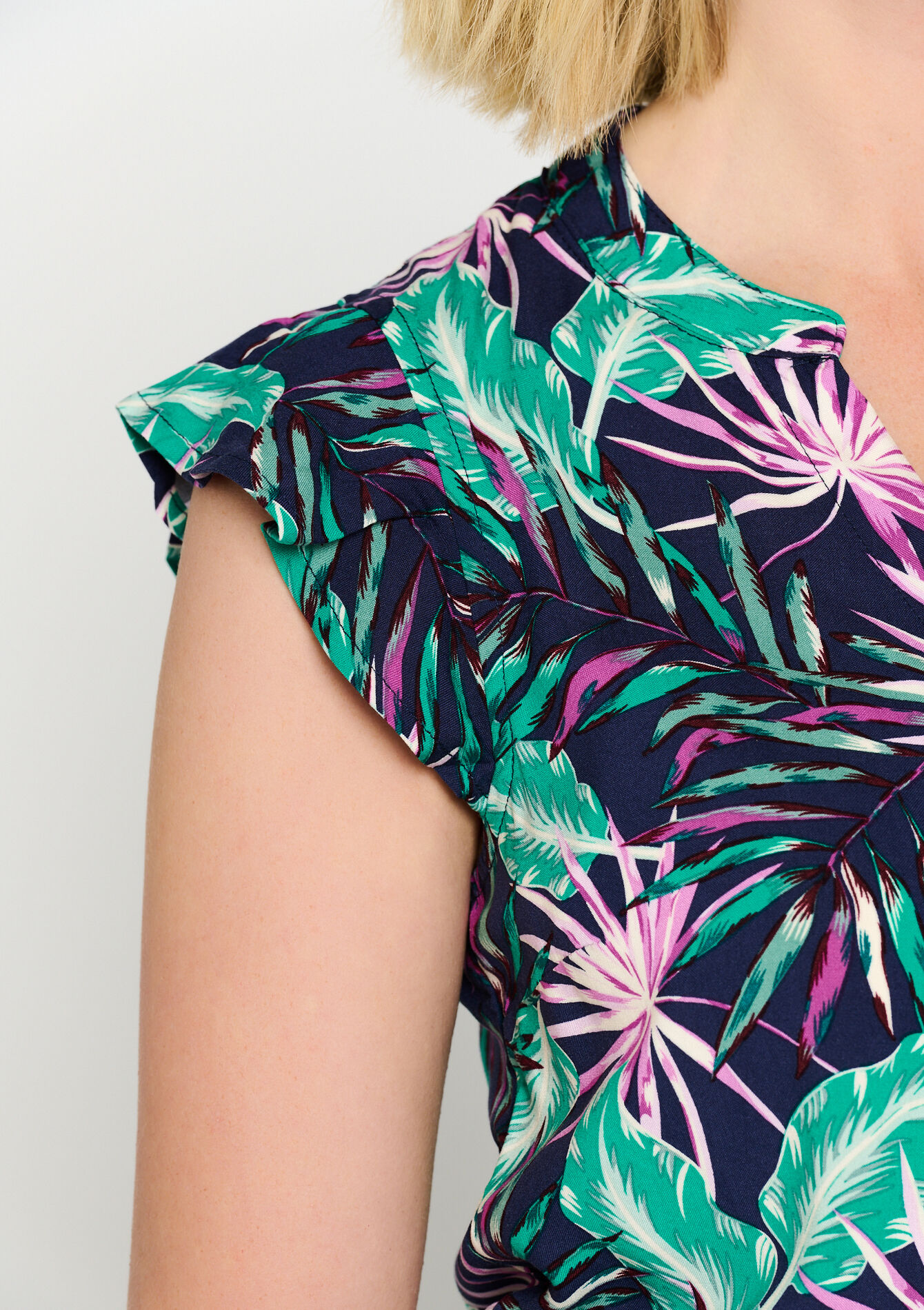 Jurk met tropische print, Jurk met tropische print - NAVY BASIC - 1065207