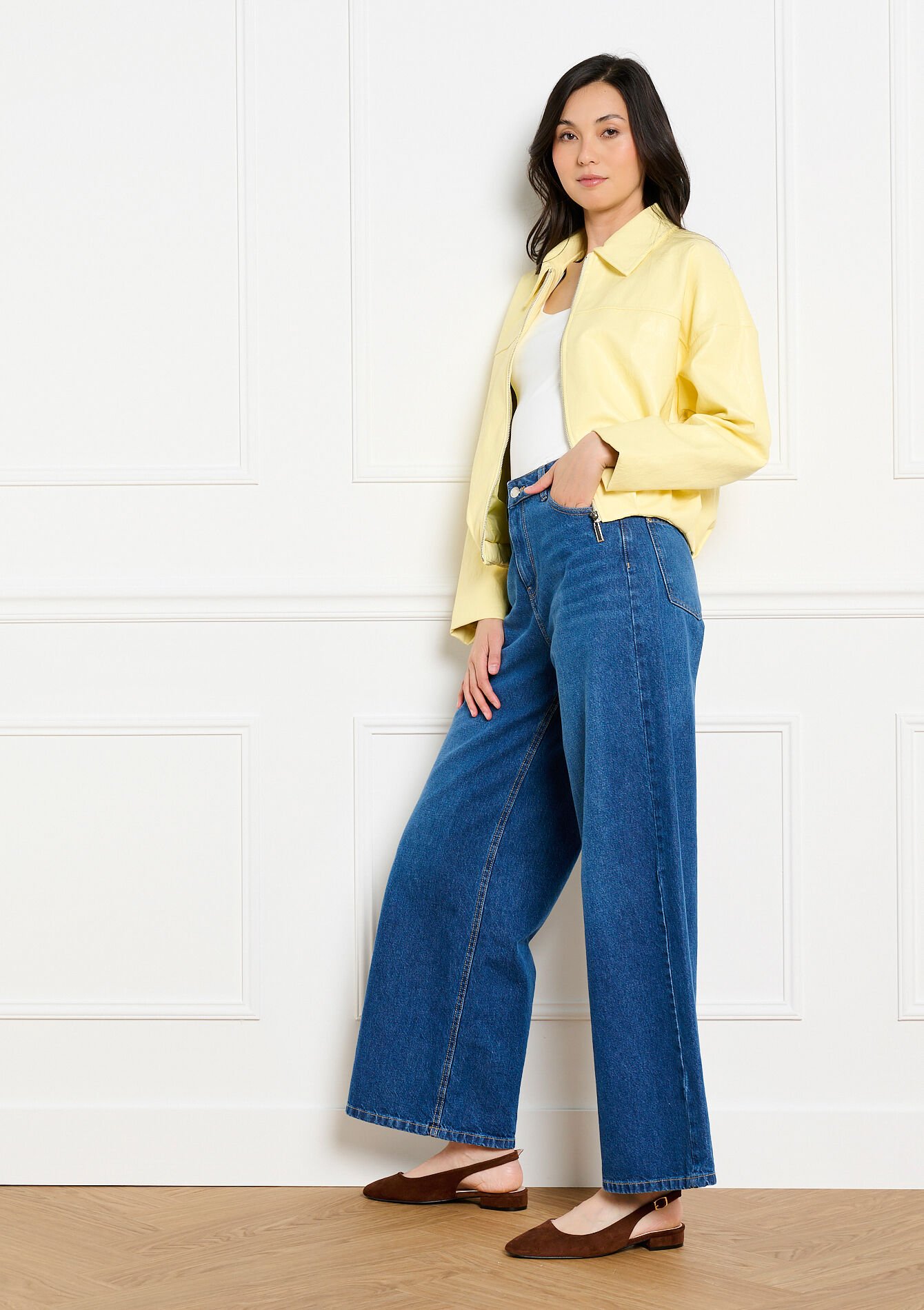 Veste zippée contemporaine - YELLOW PASTEL - 09101213_5004