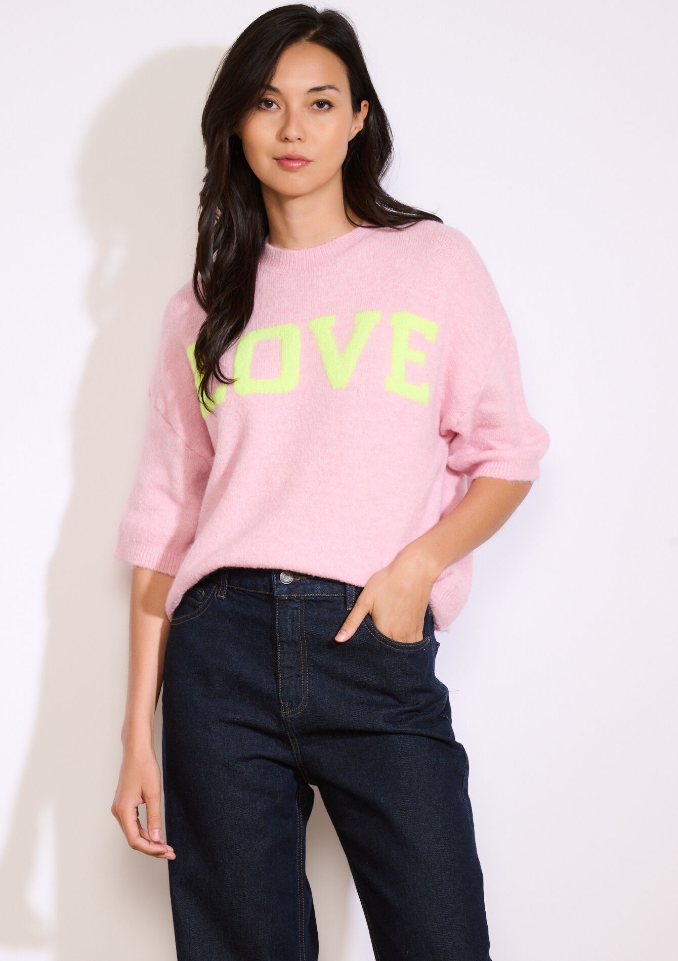 Trui met opschrift - COSMETIC PINK - 04007000_5733