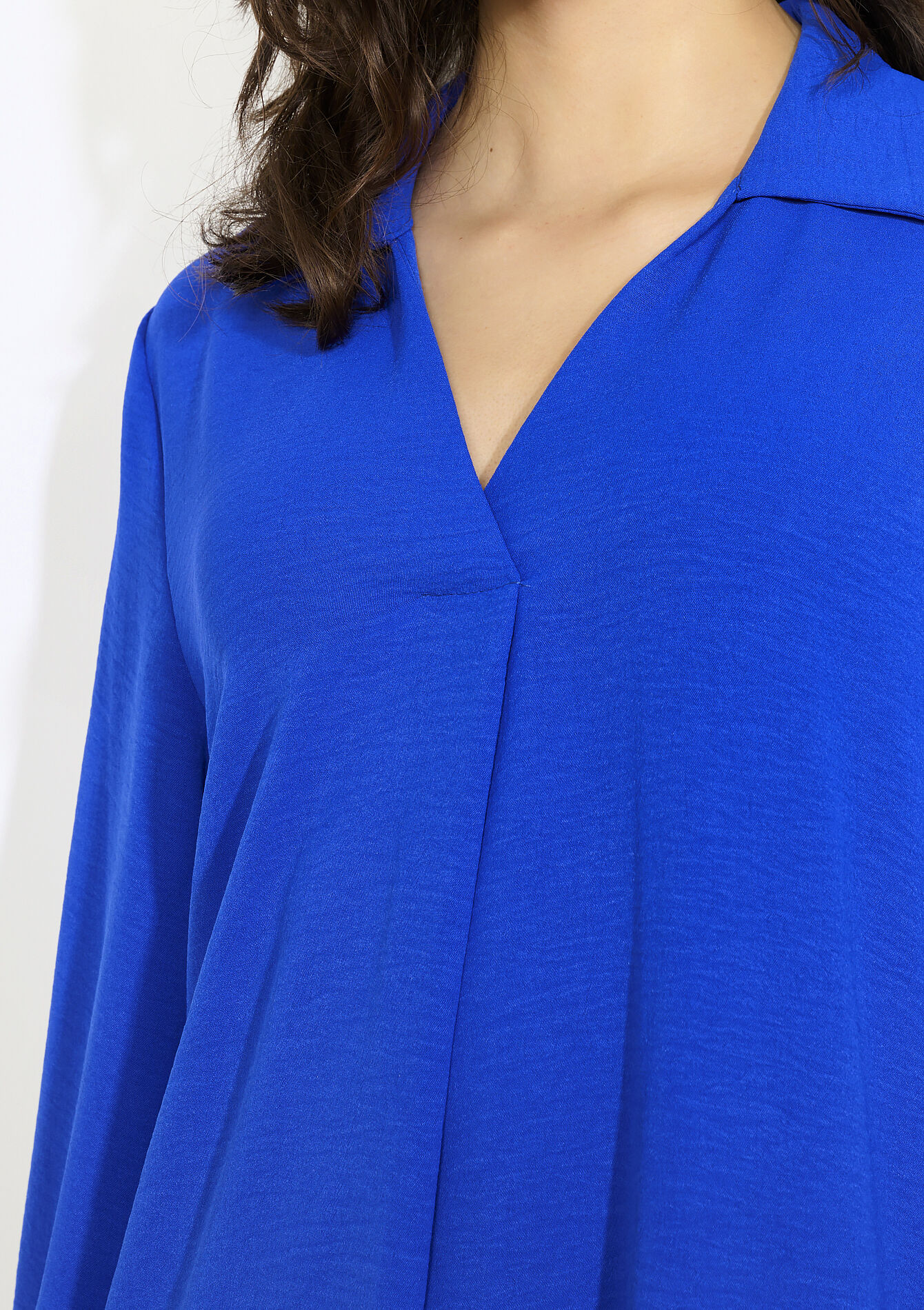 Polo-jurk met driekwartsmouw - ELECTRIC BLUE - 08104330_1619