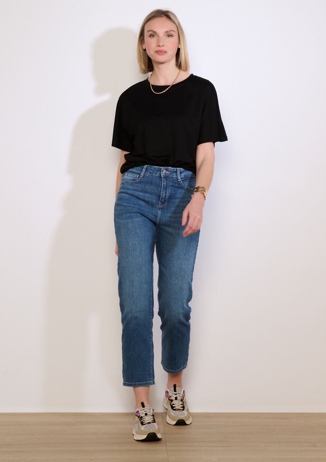 Losvallend T-shirt met korte mouw - BLACK - 02301935_1119