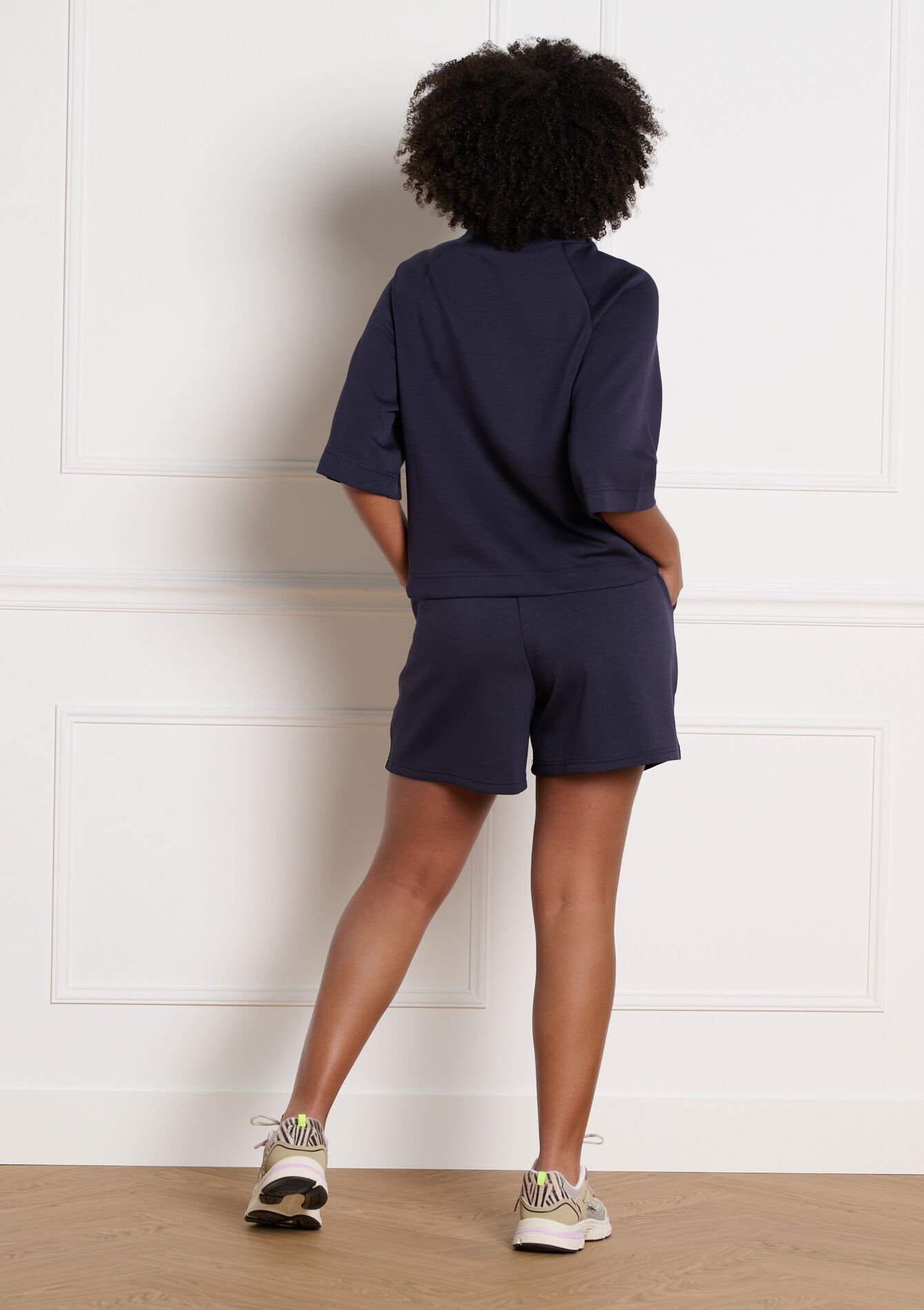 Short fluide taille élastiquée - NAVY BLUE - 15100410_1651