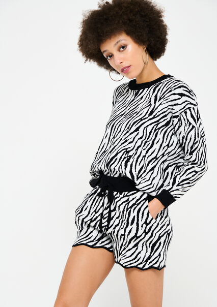 Zebra print shorts - BLACK - 15200021_1119