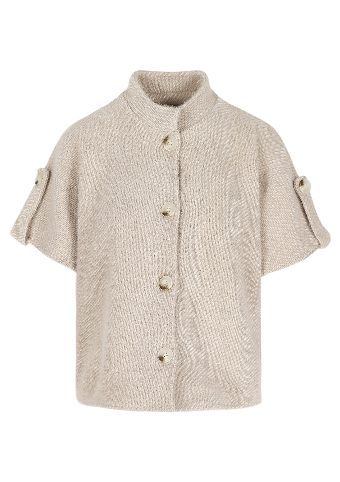 Soft short-sleeve jacket - LT BEIGE - 09101177_2527