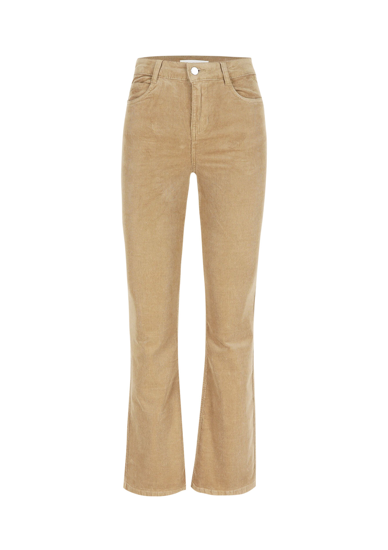 Pantalon évasé en velours milleraies, Pantalon évasé en velours milleraies - LT BEIGE - 06004508_2527