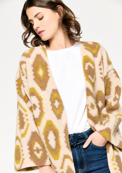 Poncho with aztec print - LIME - 1042406