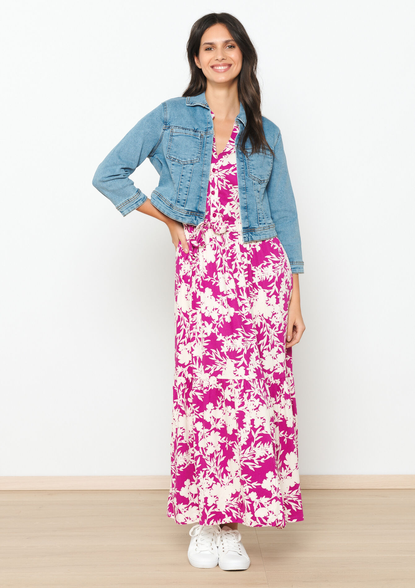 Short denim jacket - BLUE BLEACHED - 09100865_0502