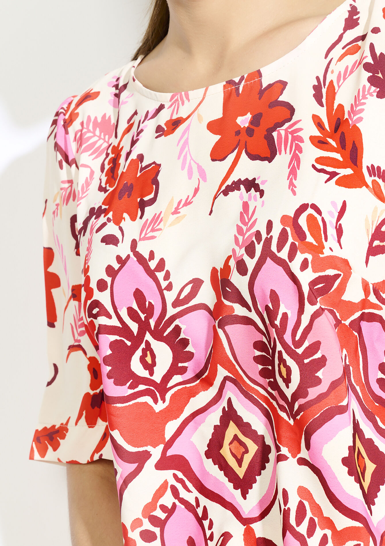 Soepelvallende print blouse - VANILLA WHITE - 05702896_1013