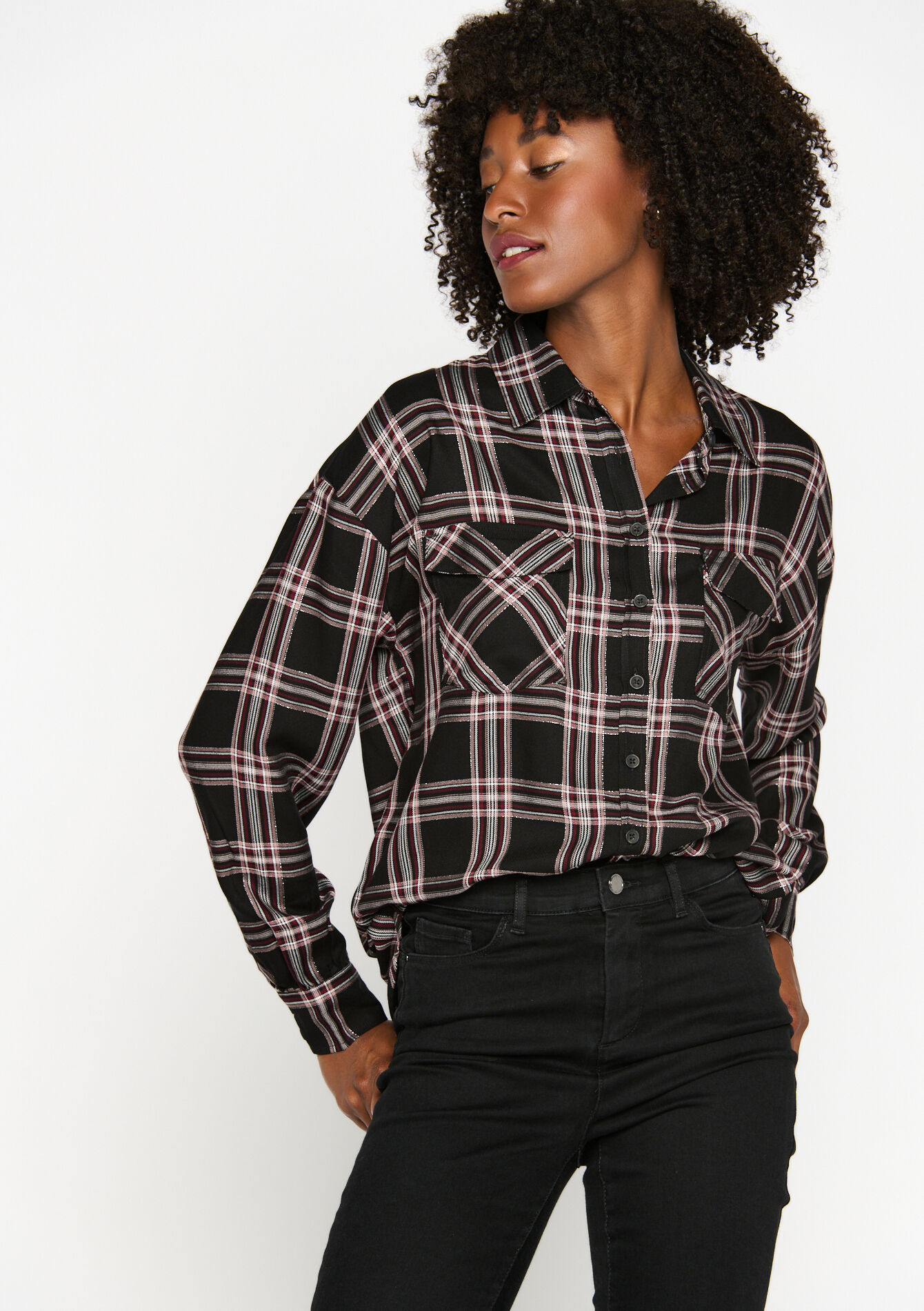 Checkered shirt, Checkered shirt - BLACK - 05702258_1119