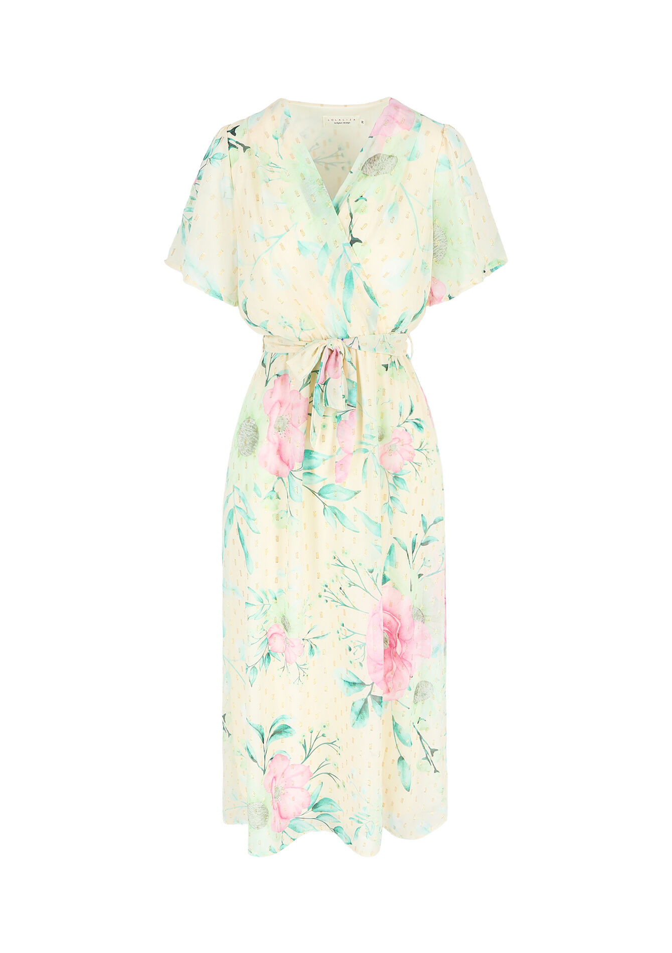 Maxi dress with floral print, Maxi dress with floral print - VANILLA WHITE - 08103670