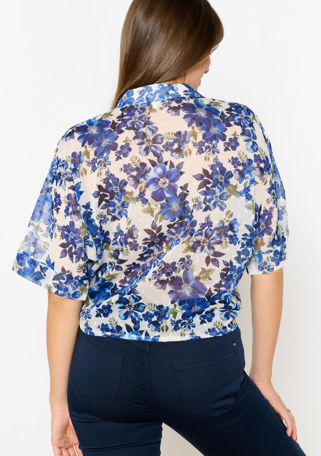 Hemd met bloemenprint - BLUE FAIENCE - 05702642_1584