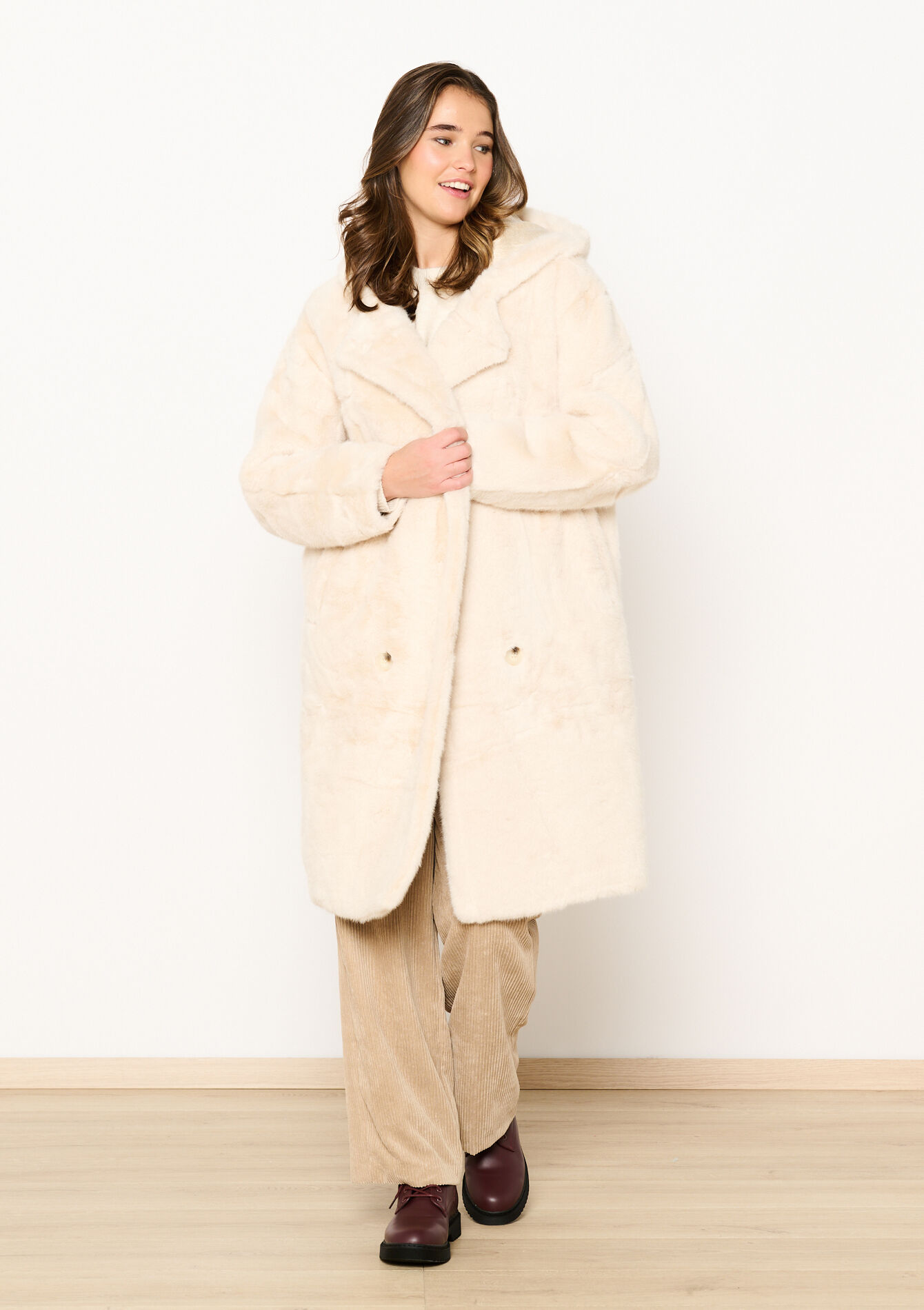 Oversized fluffy jas, Oversized fluffy jas - OFFWHITE - 23000708_1001