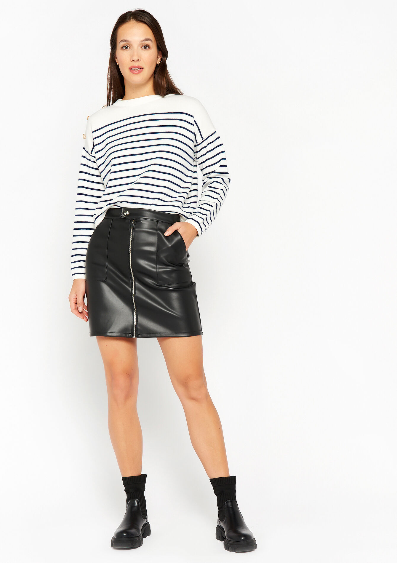 Rok in nepleder, Rok in nepleder - BLACK - 07101084_0503