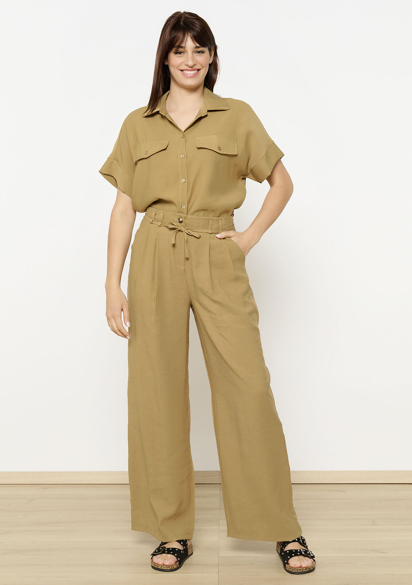 Safari broek met ceintuur, Safari broek met ceintuur - CAMEL GINGER - 06100714_3831