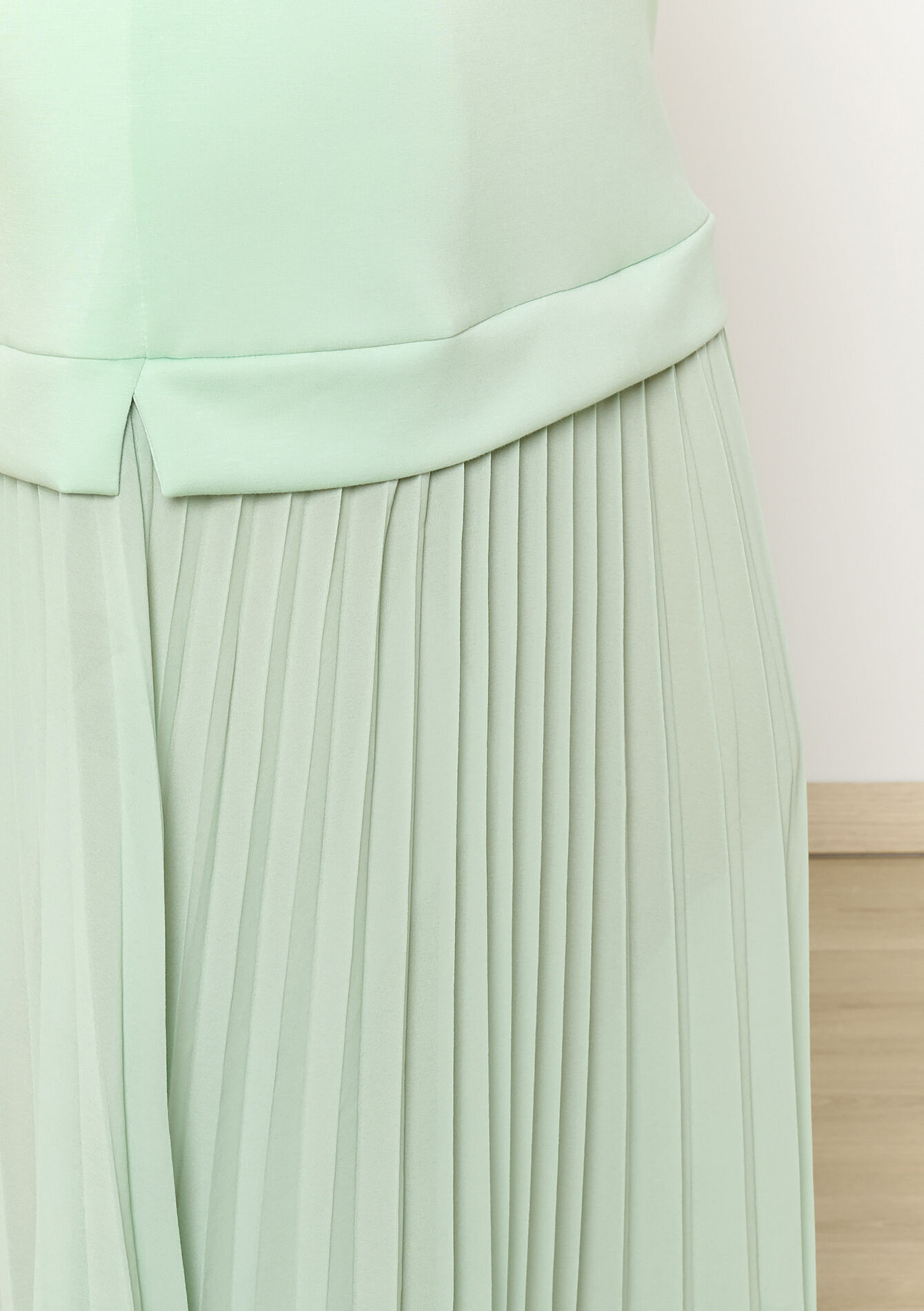 Robe polo plissée, Robe polo plissée - MINT GREEN - 08104089_1723