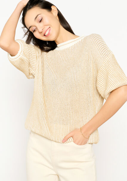 Short-sleeved pullover - VANILLA WHITE  - 04006482_1013