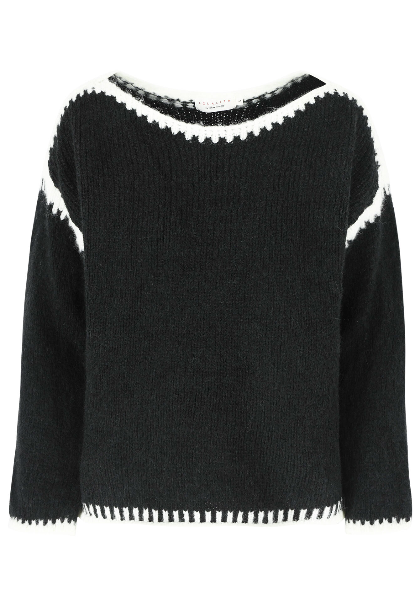 Trui met contrasterende naden, Trui met contrasterende naden - BLACK - 04006755_1119