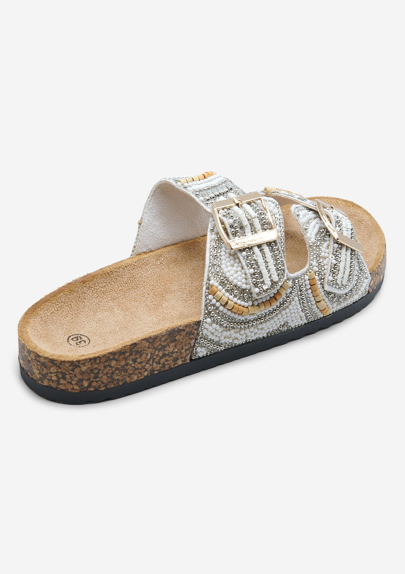 Mules avec perles, Mules avec perles - OPTICAL WHITE - 13000745_1019