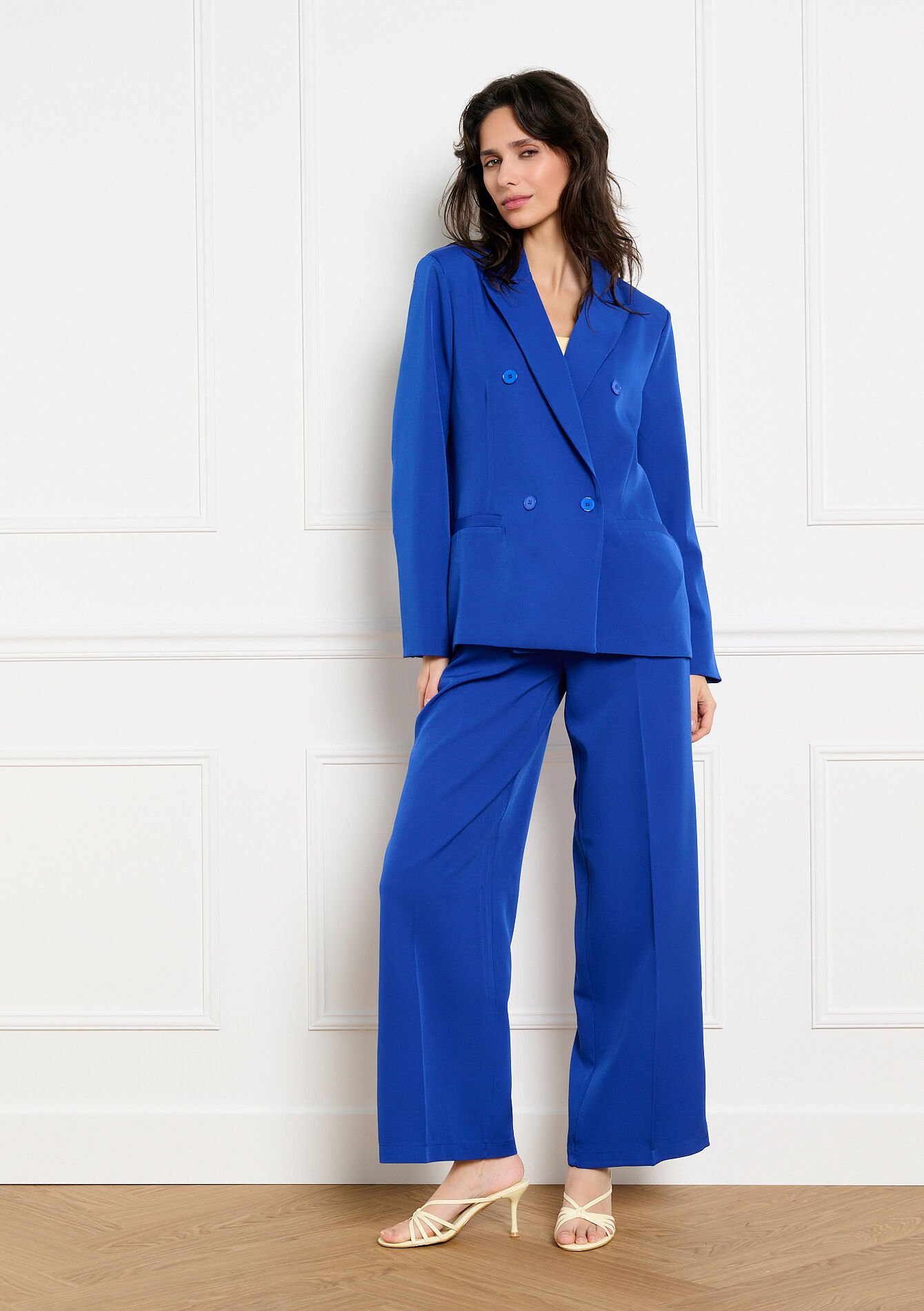 Pantalon large tailleur, , back