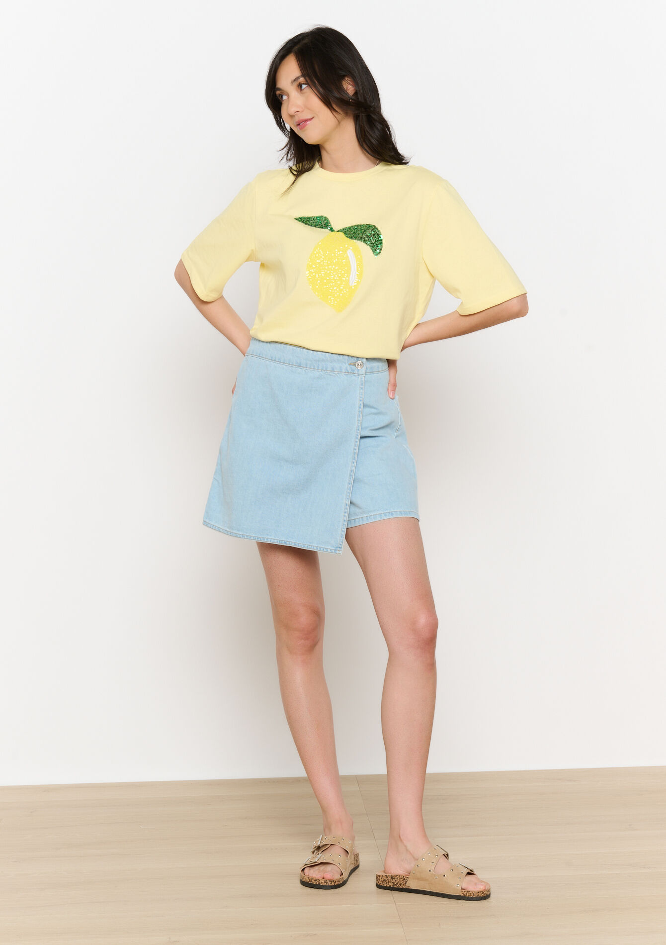 T-shirt met citroenprint, T-shirt met citroenprint - YELLOW SUN - 02301814_5007