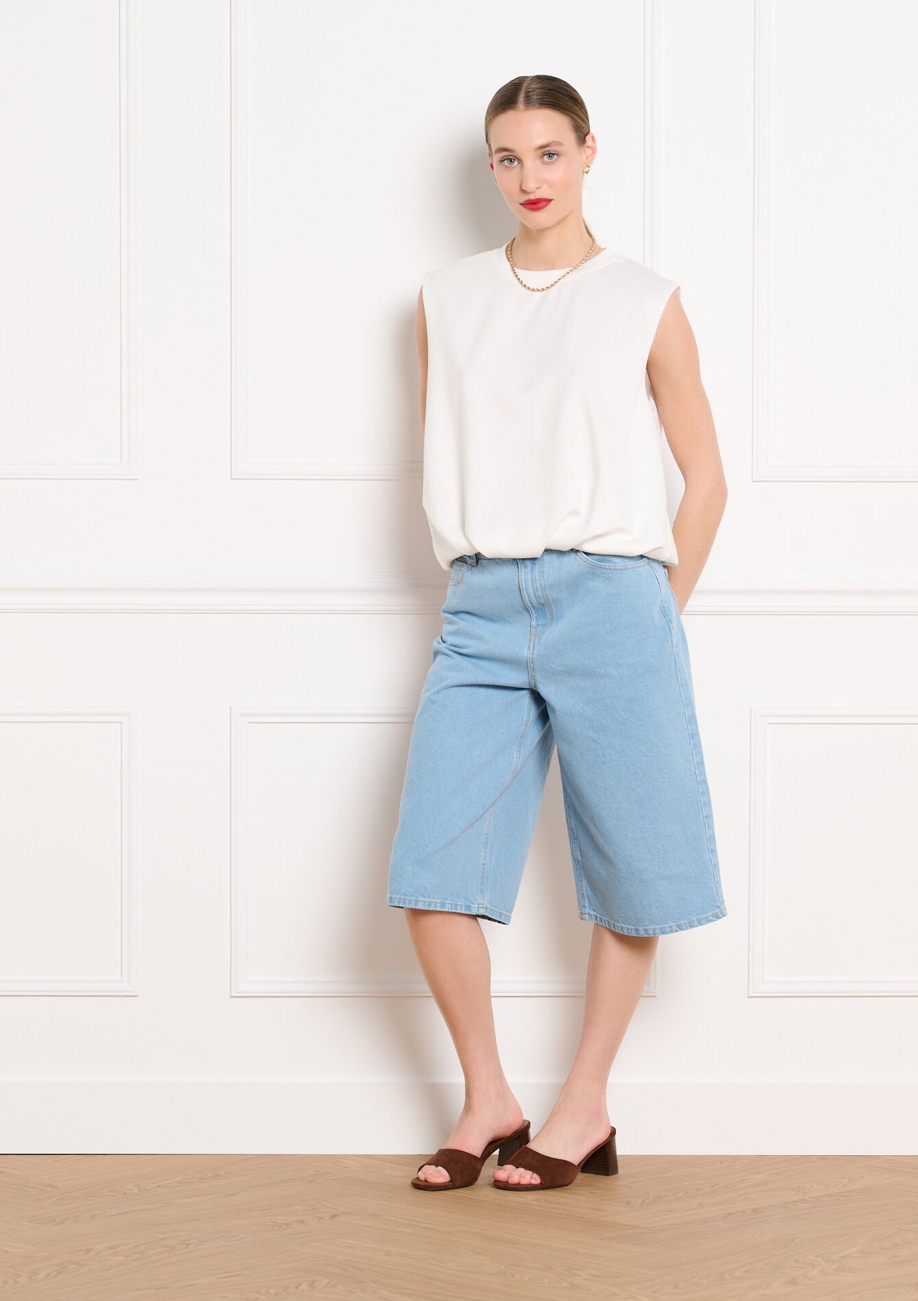 Bermuda en denim, Bermuda en denim - BLUE BLEACHED - 22000662_0502