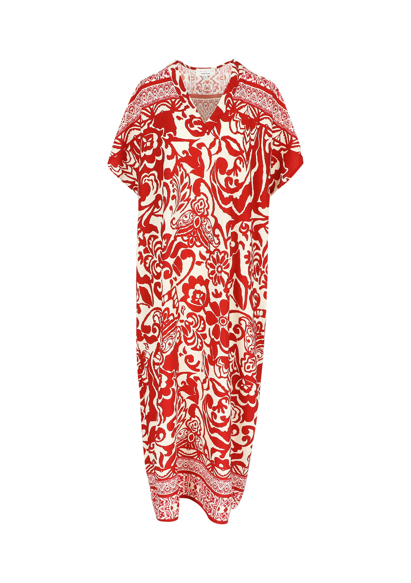 Kaftanjurk met bloemen, Kaftanjurk met bloemen - RED LIPSTICK - 08103575