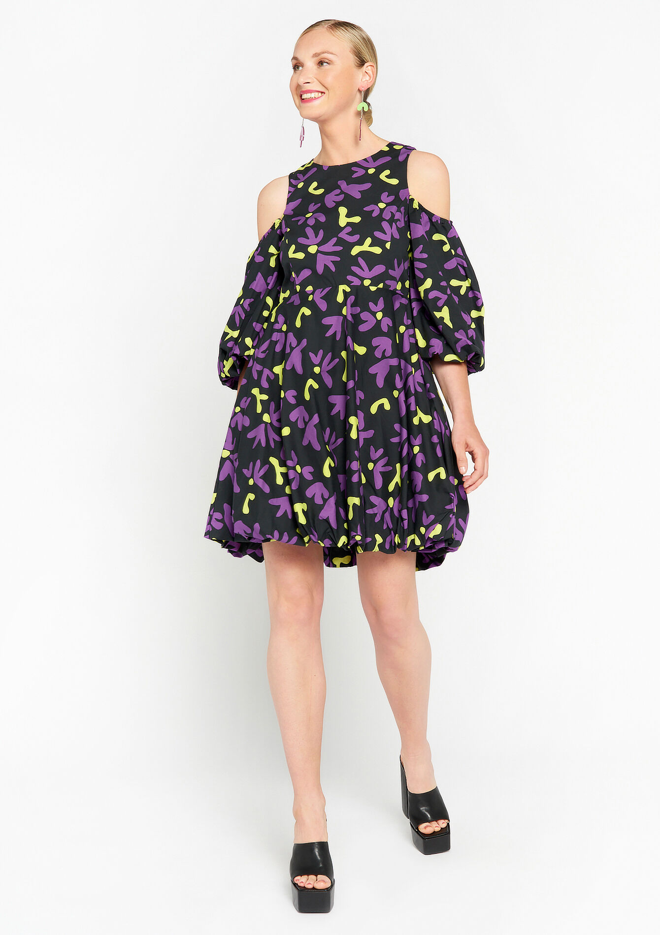 Jurk met open schouders - BLACK - 08103258_1119