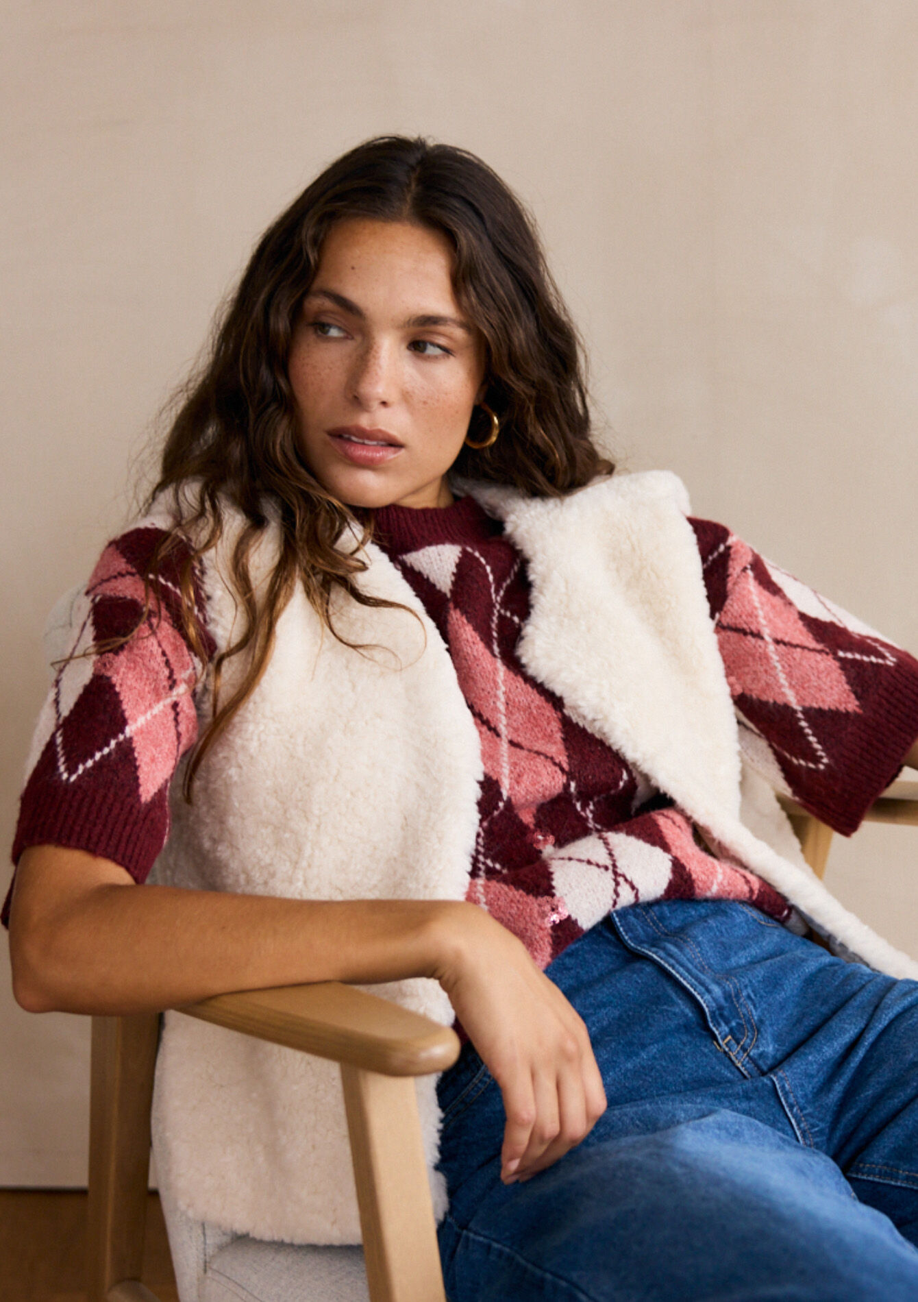 Gilet sans manches bouclette, Gilet sans manches bouclette - OFFWHITE - 09001471_1001