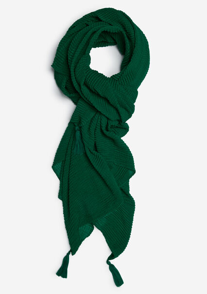 Scarf with waffle pattern - GREEN APPLE  - 1093539