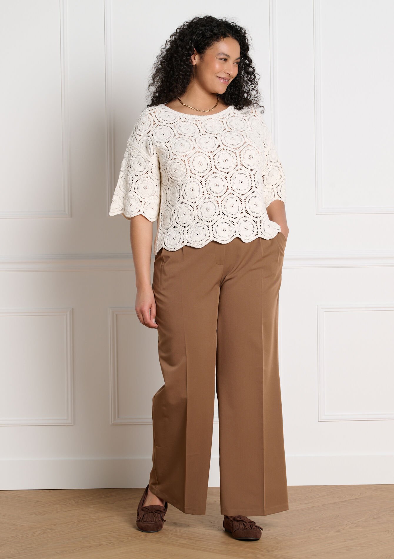 Gehaakt opengewerkt top, , back