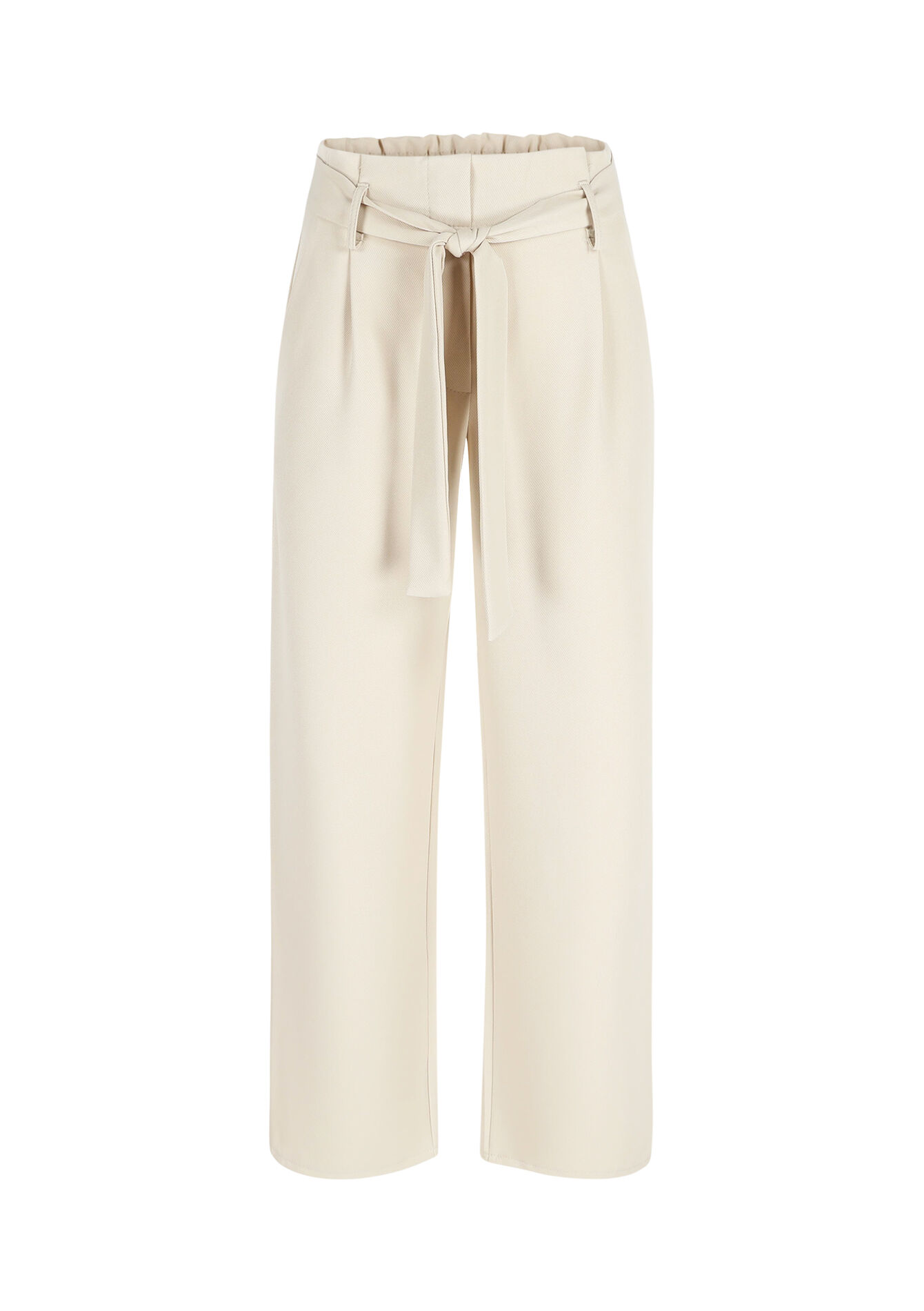 Paperbag broek in twill, Paperbag broek in twill - VANILLA WHITE - 06600951_1013