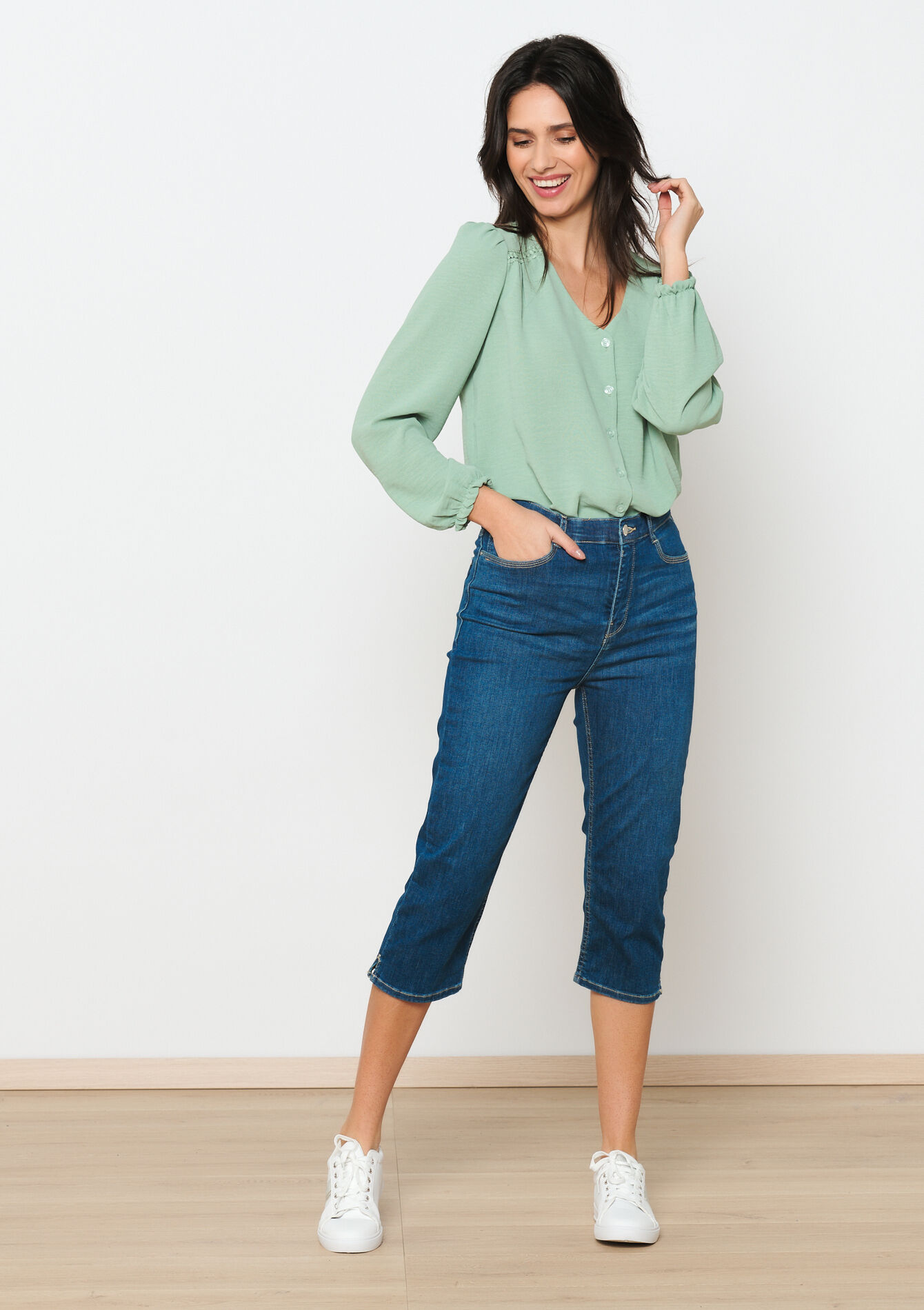 Jean slim multitaille, Jean slim multitaille - MEDIUM BLUE - 22000503_0500