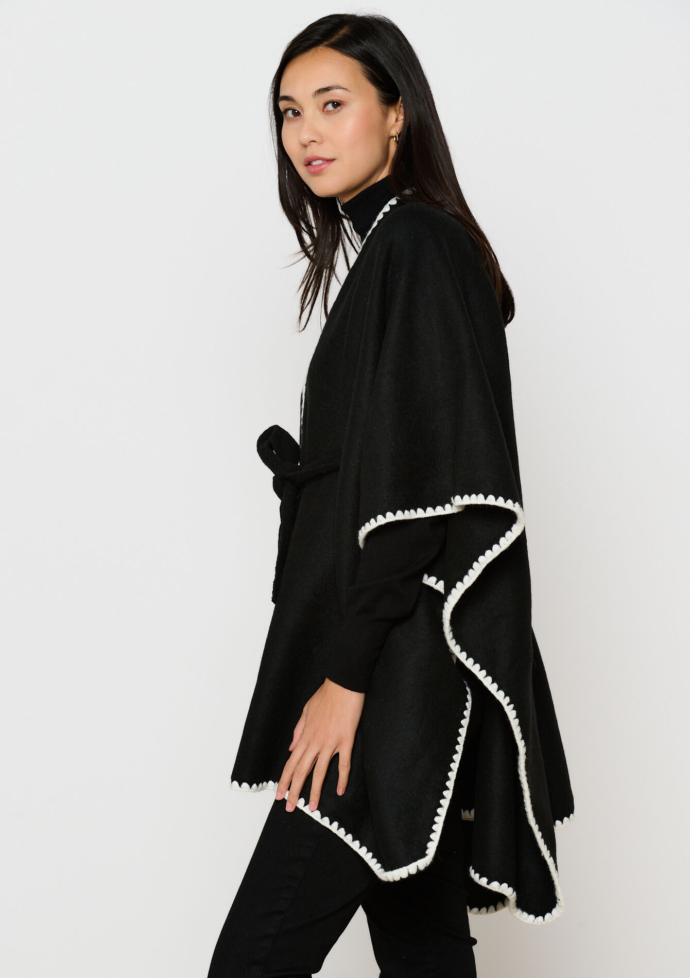 Wollen poncho, Wollen poncho - BLACK - 17101156_1119