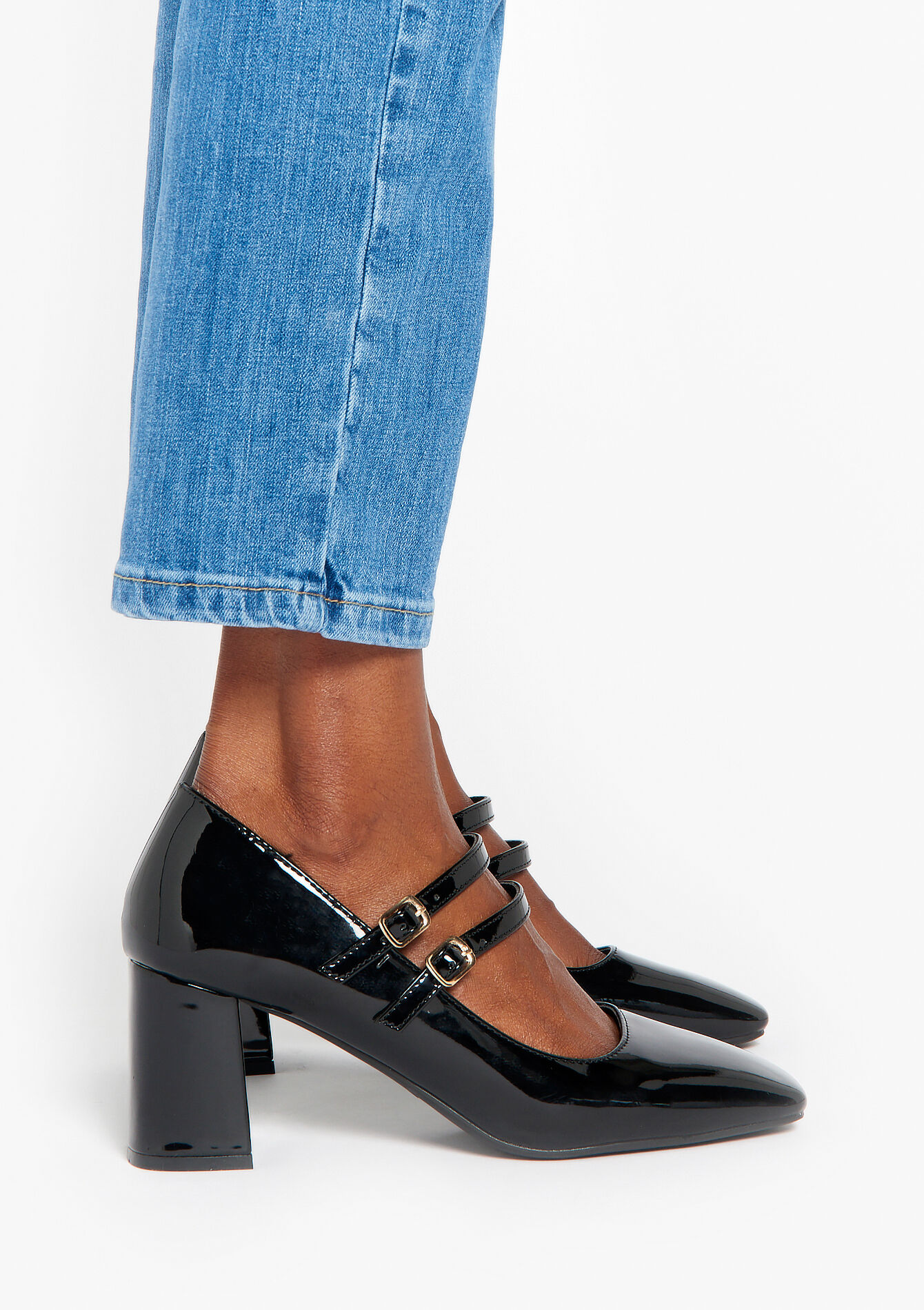 Babies vernies à talons larges et brides, Babies vernies à talons larges et brides - BLACK - 13000712_1119