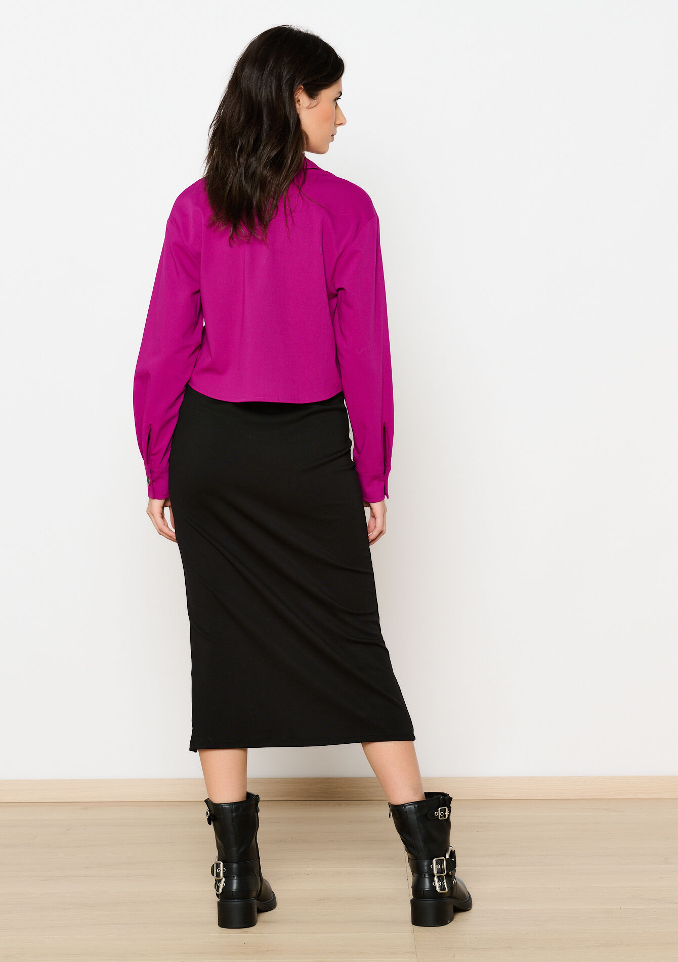 Midirok in sweaterstof - BLACK - 15000522_1119