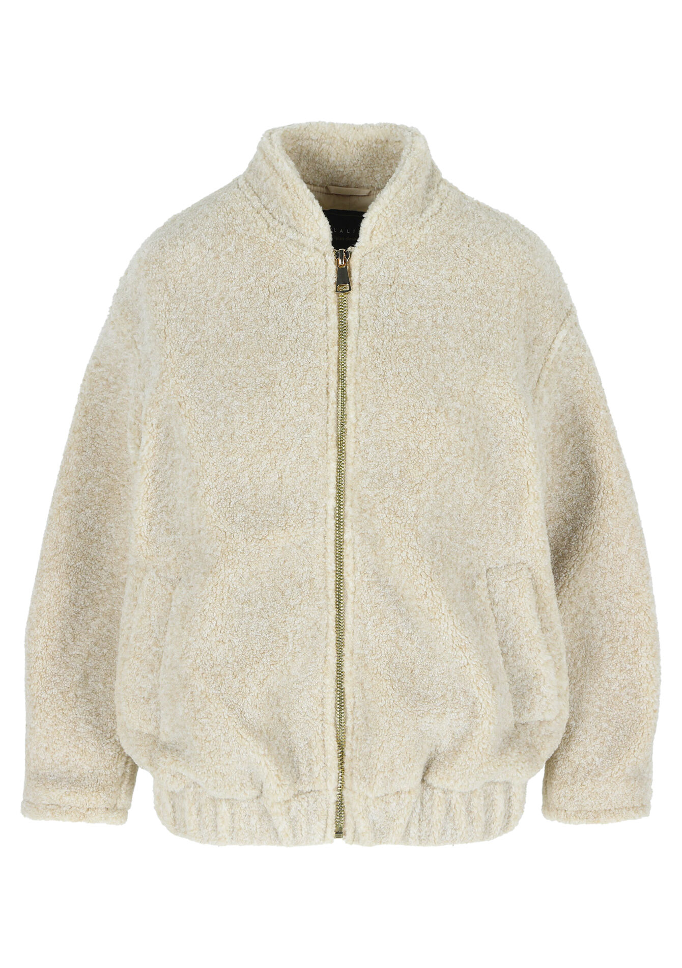 Veste bomber en tissu polaire, Veste bomber en tissu polaire - LT BEIGE - 23000694_2527