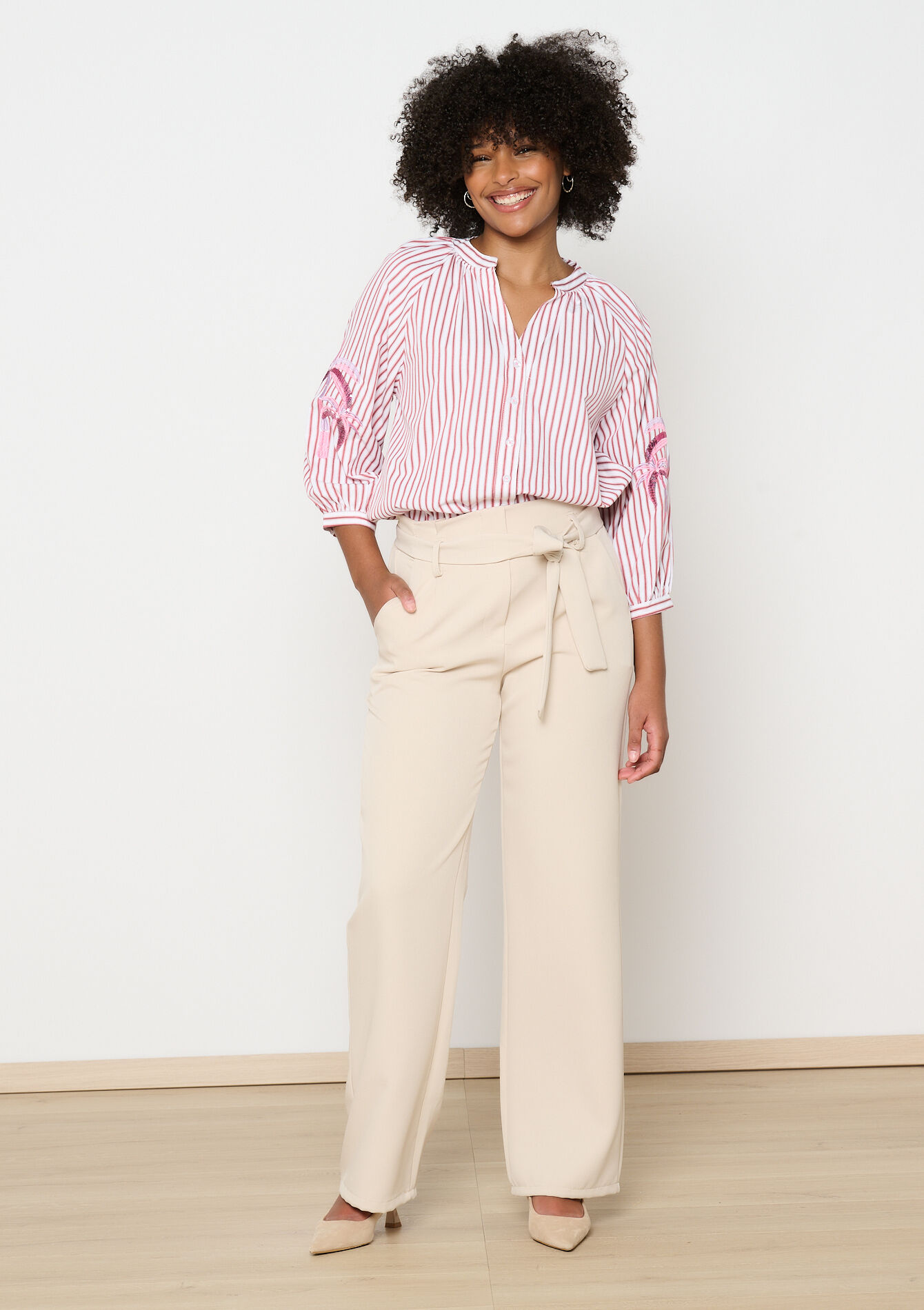 Shirt with embroidered palms, Shirt with embroidered palms - BORDEAUX WINE - 05702723_5514