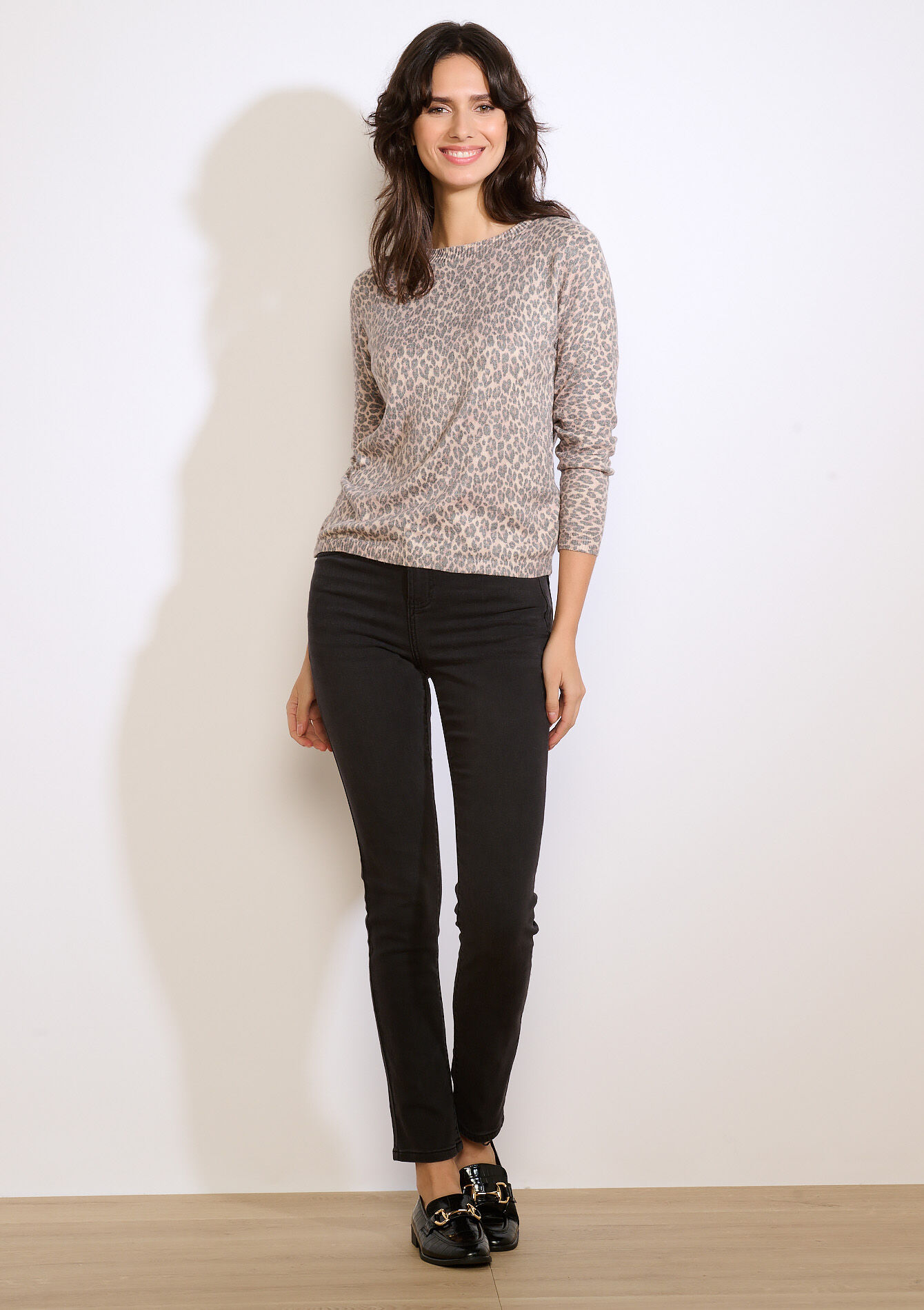 Trui met luipaardprint, Trui met luipaardprint - LT BEIGE - 04007100