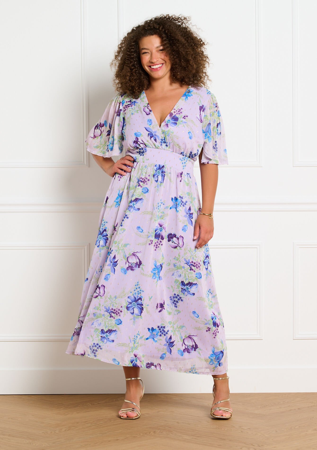 Floral maxi dress - PASTEL LILAC - 08104456_1493
