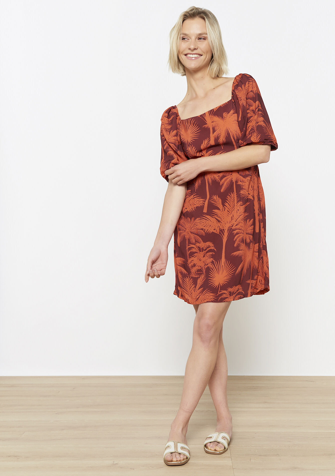 Robe tropicale à noeud, Robe tropicale à noeud - BRIQUE ORANGE - 08104104_1272