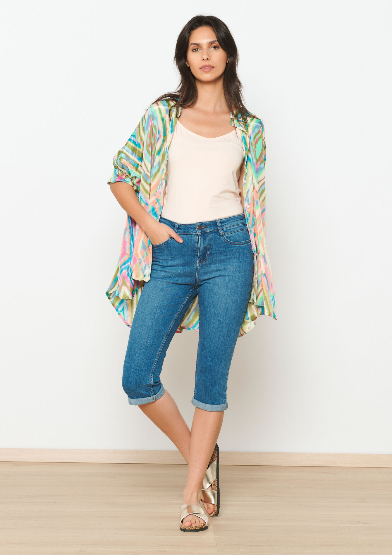 Slimfit capri jeans - MEDIUM BLUE - 22000498_0500