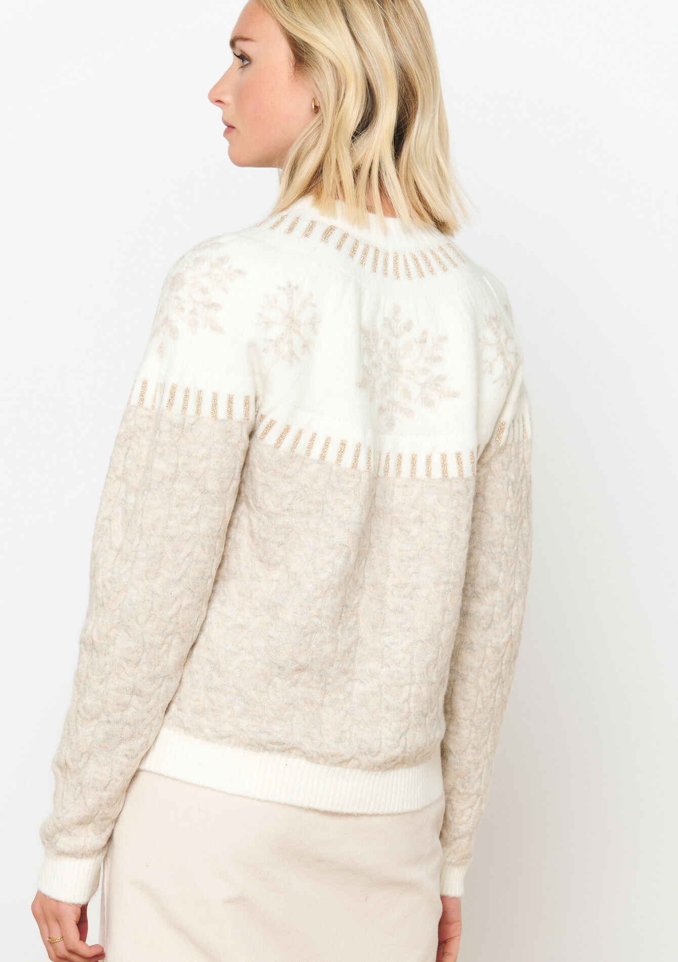 Trui met sneeuwvlokken, Trui met sneeuwvlokken - LT BEIGE - 15100241_2527