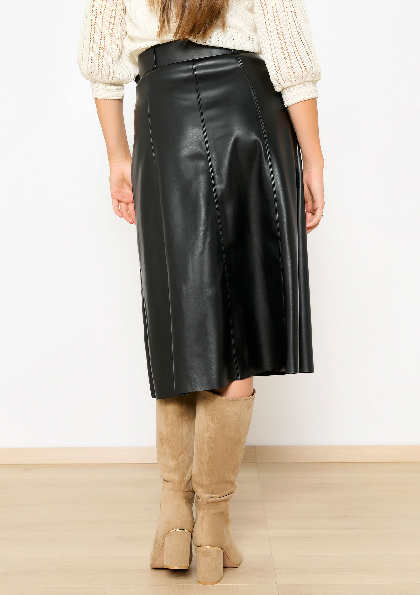 Midirok in imitatieleer, Midirok in imitatieleer - BLACK - 07101282_1119